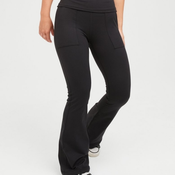 aerie Pants - Aerie hugger flare pants large short length